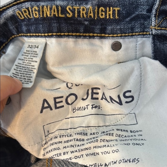 American Eagle Original Straight Men's Blue Jeans Size 32 - Picture 12 of 12